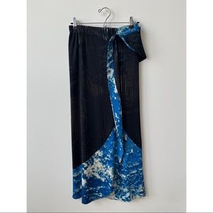 Issey Miyake Pleats Please sky printed long skirt
